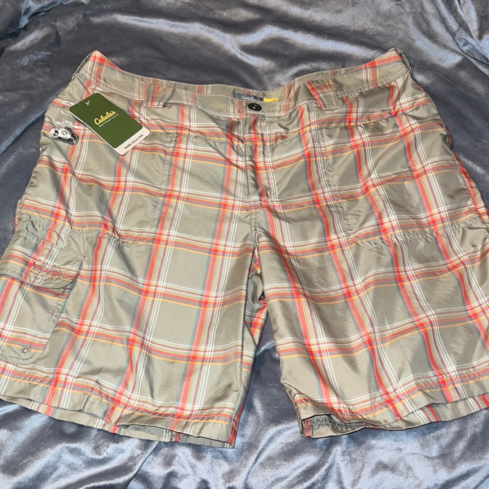 Cabela's Size 18 TRIUNE Sandy River Plaid Board Shorts